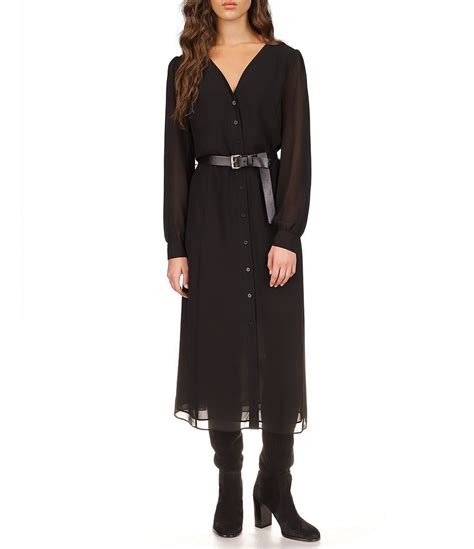 michael kors long sleeve dress|michael kors georgette dress.